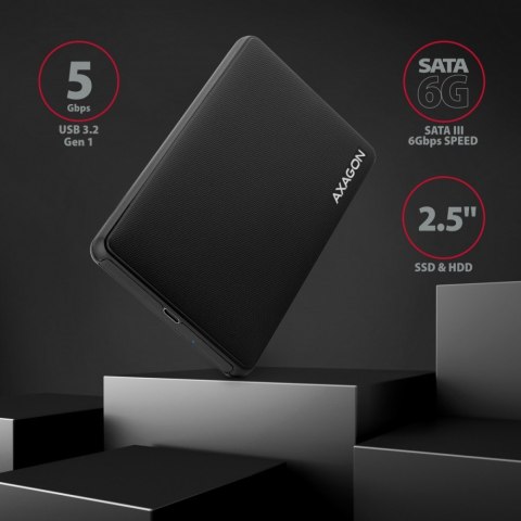 EE25-SLC Obudowa zewnętrzna plastikowa, bezśrubowa, USB-C 3.2 GEN 1 SATA 6G 2.5", czarna EE25-SLC Obudowa zewnętrzna plastikowa, bezśrubowa, USB-C 3.2 GEN 1 SATA 6G 2.5", czarna
