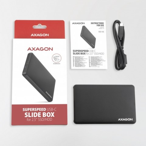 EE25-SLC Obudowa zewnętrzna plastikowa, bezśrubowa, USB-C 3.2 GEN 1 SATA 6G 2.5", czarna EE25-SLC Obudowa zewnętrzna plastikowa, bezśrubowa, USB-C 3.2 GEN 1 SATA 6G 2.5", czarna