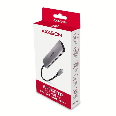 HMC-HCR3A Wieloportowy hub 3x USB-A + HDMI + SD/microSD, USB-C 3.2 Gen1, 20cm USB-C kabel HMC-HCR3A Wieloportowy hub 3x USB-A + HDMI + SD/microSD, USB-C 3.2 Gen1, 20cm USB-C kabel