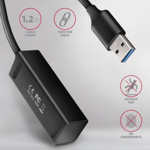 HUE-M1AL Hub 4-portowy Mini metalowy USB 3.2 Gen 1, 1.2m USB-A kabel HUE-M1AL Hub 4-portowy Mini metalowy USB 3.2 Gen 1, 1.2m USB-A kabel
