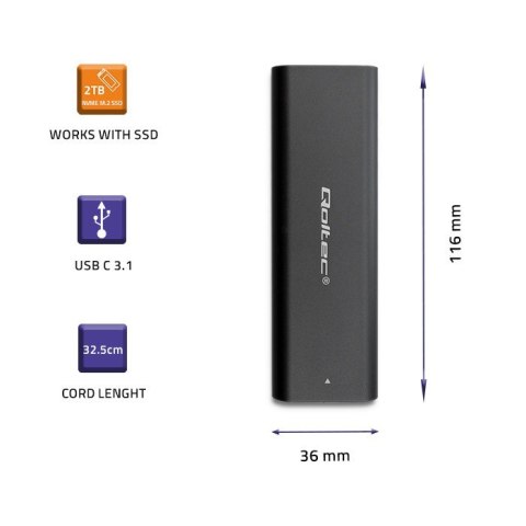Obudowa | kieszeń do dysków M.2 SSD | NVME | PCI-E | USB typ C Obudowa | kieszeń do dysków M.2 SSD | NVME | PCI-E | USB typ C