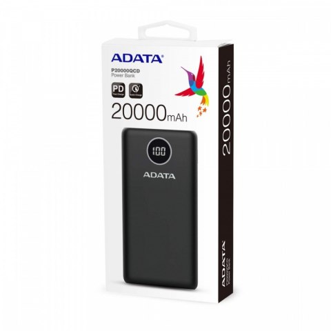 Powerbank P20000QCD 20000mAh Czarny QC/PD Powerbank P20000QCD 20000mAh Czarny QC/PD