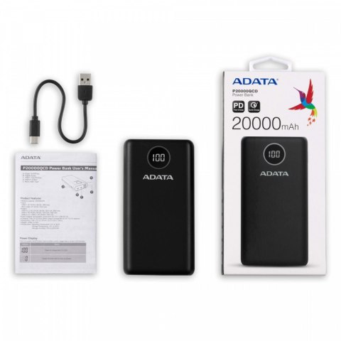 Powerbank P20000QCD 20000mAh Czarny QC/PD Powerbank P20000QCD 20000mAh Czarny QC/PD