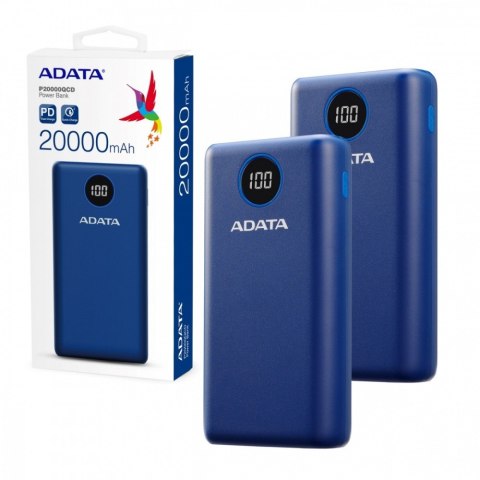 Powerbank P20000QCD 20000mAh Niebieski QC/PD Powerbank P20000QCD 20000mAh Niebieski QC/PD