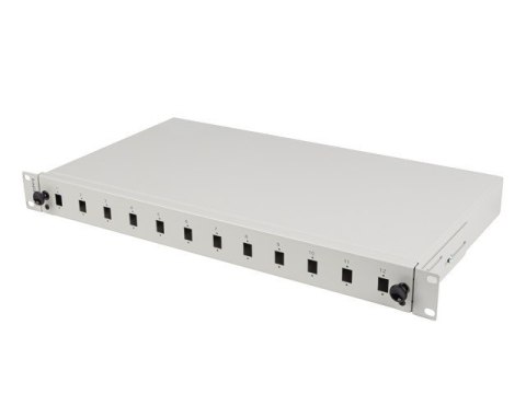 Przełącznica światłowodowa 12XSC simplex/12XLC duplex rack 19 1U szara + akcesoria Przełącznica światłowodowa 12XSC simplex/12XLC duplex rack 19 1U szara + akcesoria