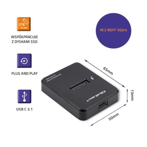 Stacja dokująca dysków SSD M.2 SATA | NGFF | USB 3.1 Stacja dokująca dysków SSD M.2 SATA | NGFF | USB 3.1