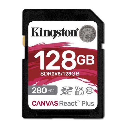 Karta pamięci SD 128GB React Plus 280/100/MB/s U3 V60 Karta pamięci SD 128GB React Plus 280/100/MB/s U3 V60