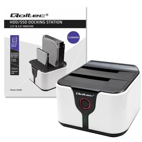 Stacja dokująca do dysków HDD SSD 2.5" 3.5" | SATA III | USB 3.0 | Super speed 5Gb/s | z funkcją klonowania offline Stacja dokująca do dysków HDD SSD 2.5" 3.5" | SATA III | USB 3.0 | Super speed 5Gb/s | z funkcją klonowania offline