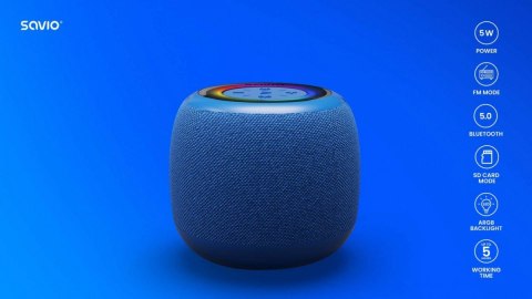 Głośnik bezprzewodowy Bluetooth 5W, BS-042, Niebieski Głośnik bezprzewodowy Bluetooth 5W, BS-042, Niebieski