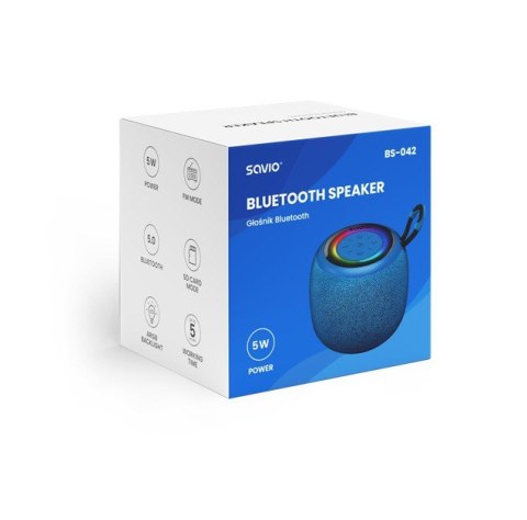 Głośnik bezprzewodowy Bluetooth 5W, BS-042, Niebieski Głośnik bezprzewodowy Bluetooth 5W, BS-042, Niebieski
