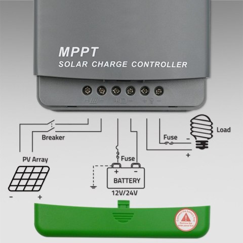 Solarny regulator ładowania MPPT z czujnikiem temperatury 20A | 12V / 24V | LCD | 2 x USB Solarny regulator ładowania MPPT z czujnikiem temperatury 20A | 12V / 24V | LCD | 2 x USB