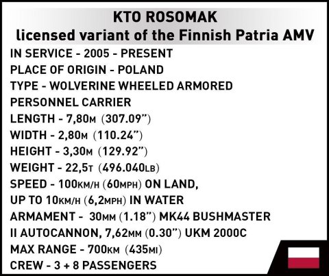 Klocki KTO Rosomak 666 klocków Klocki KTO Rosomak 666 klocków