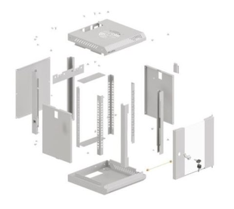 Szafa instalacyjna rack wisząca 10 cali 9U 300x300 szara Szafa instalacyjna rack wisząca 10 cali 9U 300x300 szara