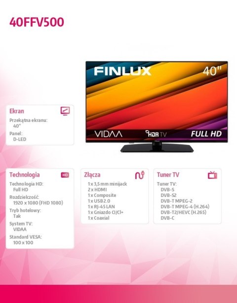 Telewizor LED 40 cali 40FFV500 Telewizor LED 40 cali 40FFV500