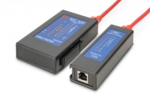 Tester kabli sieciowych i komunikacyjnych LED, kat.5e-kat.6A, (RJ45, RJ12, RJ11), Auto-Scan z PoE Tester kabli sieciowych i komunikacyjnych LED, kat.5e-kat.6A, (RJ45, RJ12, RJ11), Auto-Scan z PoE