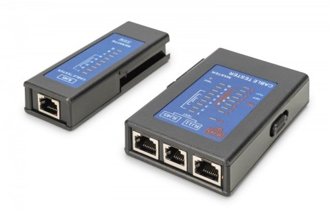 Tester kabli sieciowych i komunikacyjnych LED, kat.5e-kat.6A, (RJ45, RJ12, RJ11), Auto-Scan z PoE Tester kabli sieciowych i komunikacyjnych LED, kat.5e-kat.6A, (RJ45, RJ12, RJ11), Auto-Scan z PoE