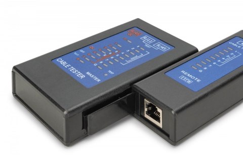Tester kabli sieciowych i komunikacyjnych LED, kat.5e-kat.6A, (RJ45, RJ12, RJ11), Auto-Scan z PoE Tester kabli sieciowych i komunikacyjnych LED, kat.5e-kat.6A, (RJ45, RJ12, RJ11), Auto-Scan z PoE