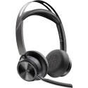 Zestaw słuchawkowy Voyager Focus 2 certyfikatem Microsoft Teams USB-C-C z podstawką ładującą, przejściówka USB-C/A 9T9J6AA