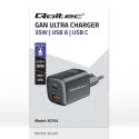 Ładowarka sieciowa 35W GaN ULTRA | 5-20V | 2.25-3A | 1 x USB typeC PD | 1 x USB | Czarna