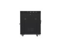 Szafa instalacyjna RACK stojąca 19 15U 800X1000 czarna drzwi szklane LCD (FLAT PACK)