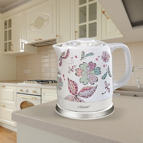 Ceramiczny czajnik elektryczny 1,5l 1500W MR-068-FLOWERS Ceramiczny czajnik elektryczny 1,5l 1500W MR-068-FLOWERS