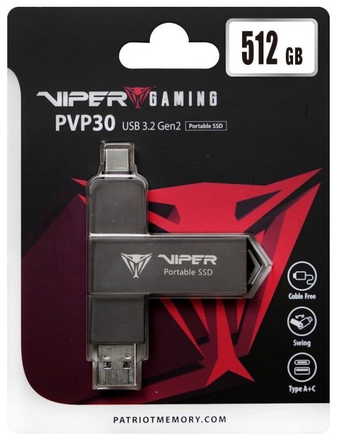 Dysk zewnętrzny SSD 512GB PVP30 Duo Compact 1000/1000 MB/s USB 3.2 USB-C Dysk zewnętrzny SSD 512GB PVP30 Duo Compact 1000/1000 MB/s USB 3.2 USB-C