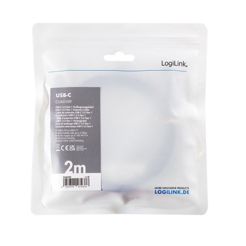 Kabel USB3.2 gen1 TypeC do USB-C/F, PD, 2m Kabel USB3.2 gen1 TypeC do USB-C/F, PD, 2m