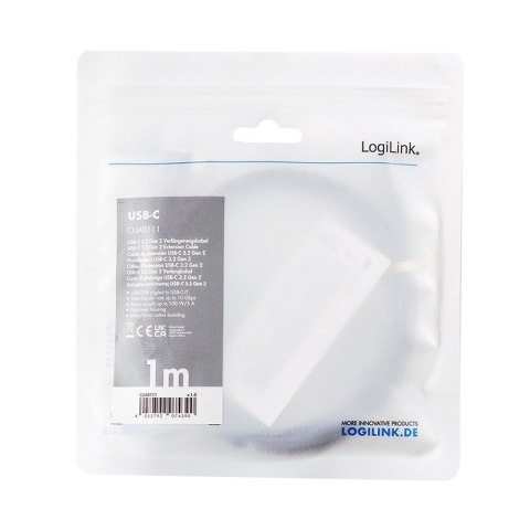 Kabel USB3.2 gen2 TypeC do USB-C/F, PD, 1m Kabel USB3.2 gen2 TypeC do USB-C/F, PD, 1m