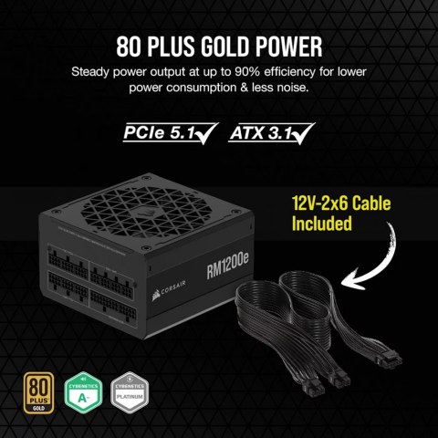 Zasilacz RM1200e PCIe5.1 80+GOLD F.MODULAR ATX3.1 Zasilacz RM1200e PCIe5.1 80+GOLD F.MODULAR ATX3.1