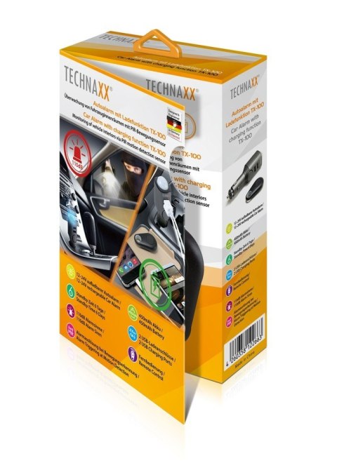 Alarm samochodowy z ładowarką USB 2 porty TX-100 Alarm samochodowy z ładowarką USB 2 porty TX-100