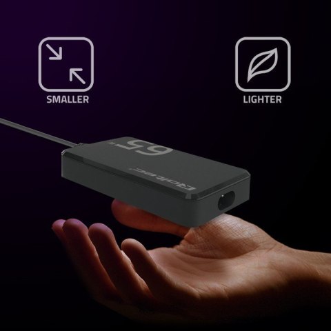 Ładowarka sieciowa 65W GaN Super Fast SLIM | PD | 5-20V | 3.25A |USB-C 3.1 | Laptop | MacBook | Smartfon | +kabel