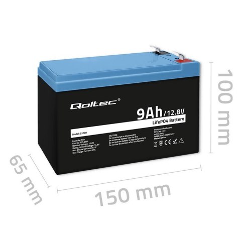 Akumulator LiFePO4 Litowo-Żelazowo-Fforanowy | 12.8V | 9Ah | 115.2Wh | BMS Akumulator LiFePO4 Litowo-Żelazowo-Fforanowy | 12.8V | 9Ah | 115.2Wh | BMS
