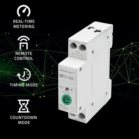 Przekaźnik 63A na szynę DIN z licznikiem energii elektrycznej | eWeLink od Sonoff | Wi-Fi | Dioda LED