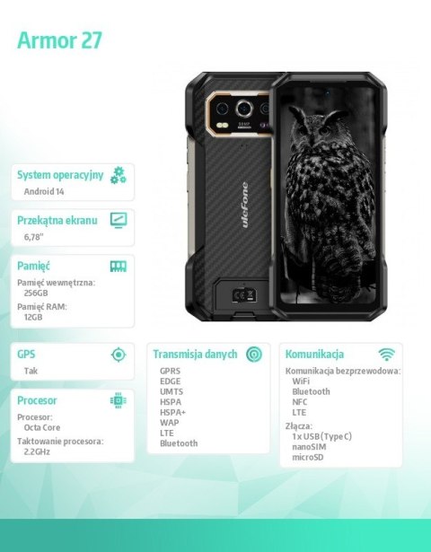 Smartfon Armor 27 5G 12/256GB Czarny Smartfon Armor 27 5G 12/256GB Czarny