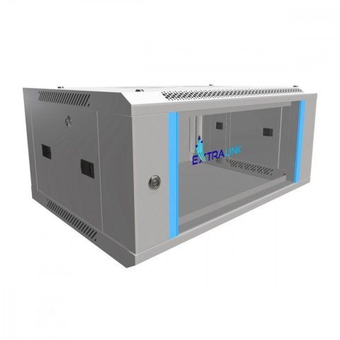 Szafka wisząca rack 4U 600x450 szara szklane drzwi Szafka wisząca rack 4U 600x450 szara szklane drzwi