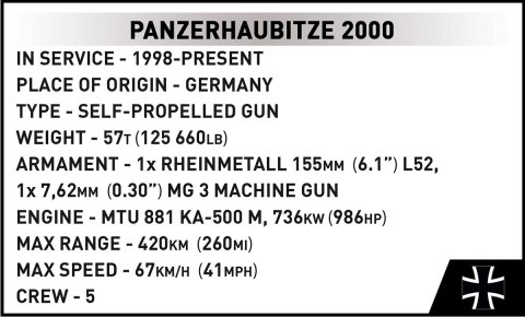 Klocki Panzerhaubitze 2000 1006 klocków Klocki Panzerhaubitze 2000 1006 klocków