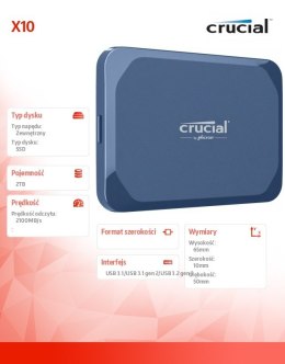 Dysk zewnętrzny SSD X10 2TB USB-C 2100MB/s