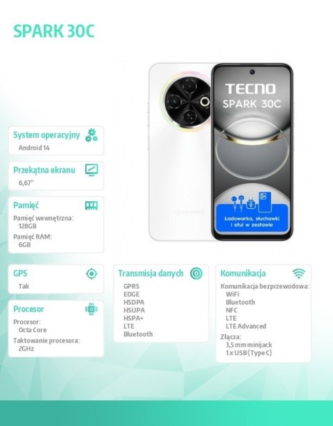 Smartfon Spark 30C 6/128 Orbit White