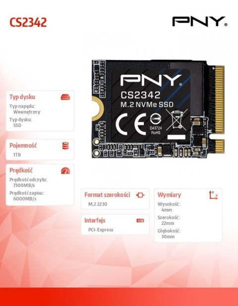 Dysk SSD 1TB M.2 2230 CS2342 Dysk SSD 1TB M.2 2230 CS2342