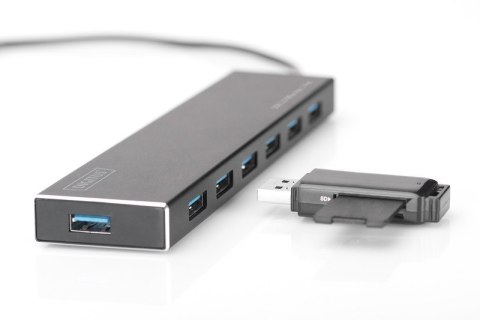 HUB/Koncentrator 7-portowy USB 3.0 SuperSpeed, aktywny, aluminium HUB/Koncentrator 7-portowy USB 3.0 SuperSpeed, aktywny, aluminium