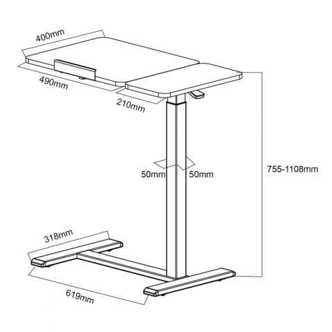 Mobilne biurko/stand na laptop MC-120B, 76-109cm Mobilne biurko/stand na laptop MC-120B, 76-109cm