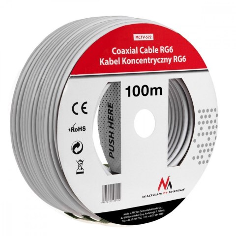 Kabel przewód koncentryczny satelitarny 1.0CCS RG6 100M MCTV-572