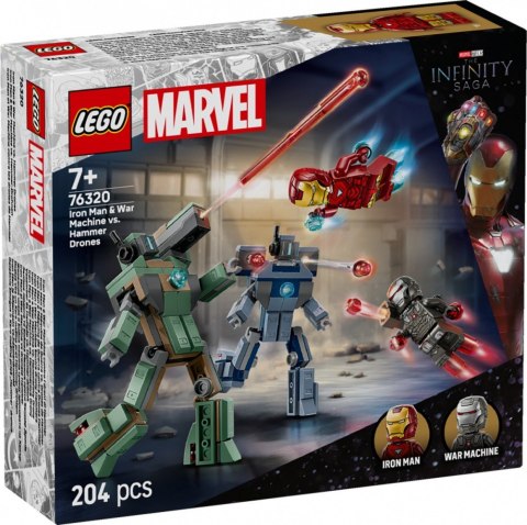 Klocki Super Heroes 76320 Iron Man i War Machine kontra drony Hammera Klocki Super Heroes 76320 Iron Man i War Machine kontra drony Hammera