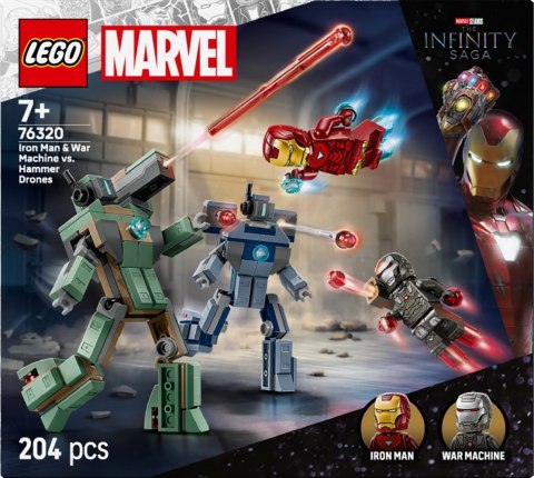 Klocki Super Heroes 76320 Iron Man i War Machine kontra drony Hammera Klocki Super Heroes 76320 Iron Man i War Machine kontra drony Hammera