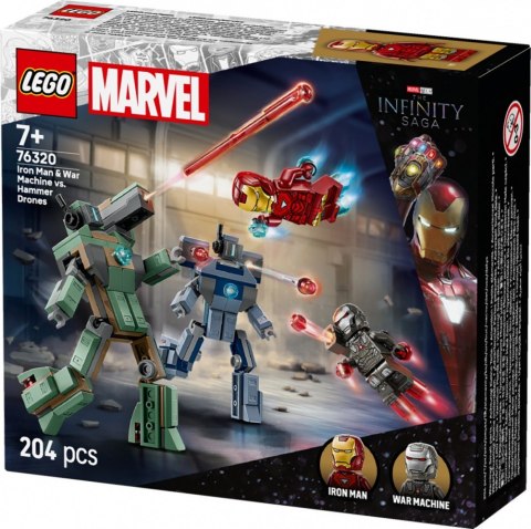 Klocki Super Heroes 76320 Iron Man i War Machine kontra drony Hammera Klocki Super Heroes 76320 Iron Man i War Machine kontra drony Hammera