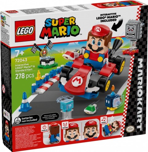 Klocki Super Mario 72043 Mario Kart - Interaktywna figurka LEGO Mario i Standard Kart Klocki Super Mario 72043 Mario Kart - Interaktywna figurka LEGO Mario i Standard Kart