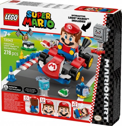 Klocki Super Mario 72043 Mario Kart - Interaktywna figurka LEGO Mario i Standard Kart Klocki Super Mario 72043 Mario Kart - Interaktywna figurka LEGO Mario i Standard Kart