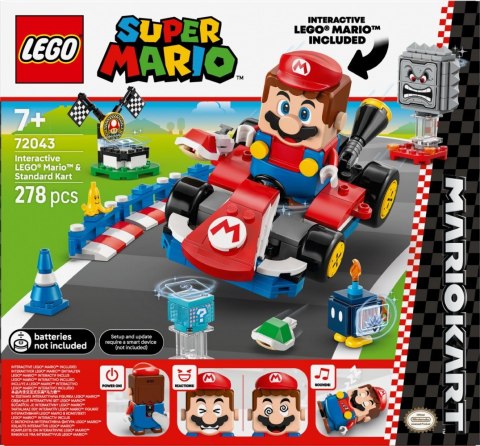 Klocki Super Mario 72043 Mario Kart - Interaktywna figurka LEGO Mario i Standard Kart Klocki Super Mario 72043 Mario Kart - Interaktywna figurka LEGO Mario i Standard Kart