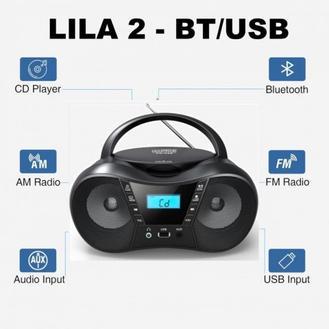 Radioodtwarzacz CD LILA2 USB/BT różowy Radioodtwarzacz CD LILA2 USB/BT różowy