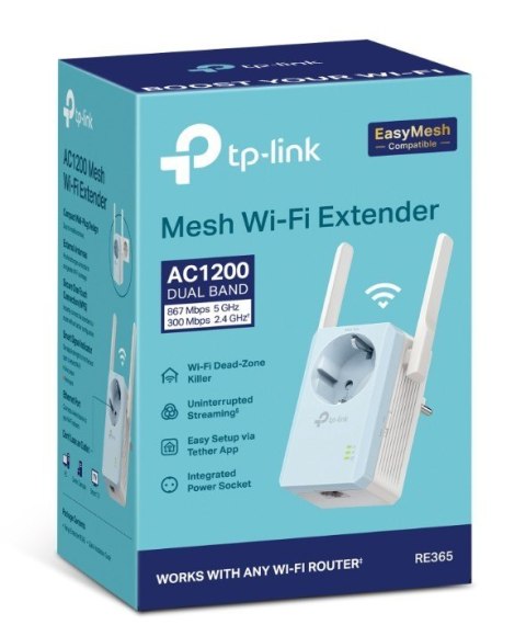 Uniwersalny wzmacniacz RE365 Wifi AC1200 DualBand Uniwersalny wzmacniacz RE365 Wifi AC1200 DualBand
